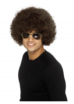 70s Funky Afro Wig, Adult - Brown 70s Funky Afro Wig, Adult - Brown