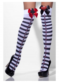 Black & White Opaque Thigh Highs for Adult Black & White Opaque Thigh Highs for Adult