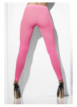 Footless Tights - Neon Pink, Adult 1980s Footless Tights - Neon Pink, Adult 1980s
