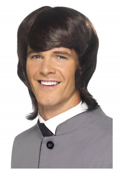60s Male Mod Wig Brown, Adult 60s Male Mod Wig Brown, Adult