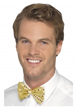 Sequin Bow Tie, Gold Sequin Bow Tie, Gold