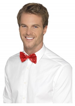 Red Sequin Bow Tie- Adult Red Sequin Bow Tie- Adult