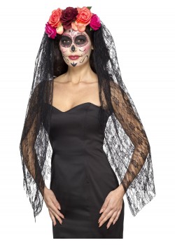 Day Of The Dead Deluxe Headband for Adult Day Of The Dead Deluxe Headband for Adult