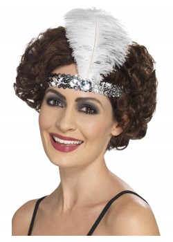 Flapper Silver Headband for Adult Flapper Silver Headband for Adult