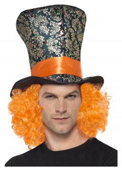 Top Hat With Attached Wig for Adult Top Hat With Attached Wig for Adult