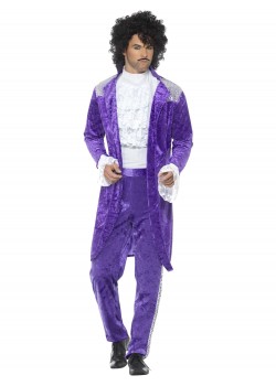 80S Purple Musician Adult Costume