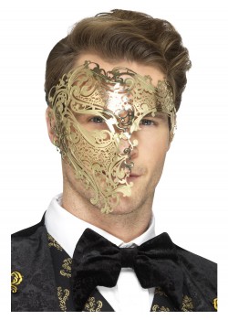 Filigree Phantom Metal Deluxe Mask for Adult
