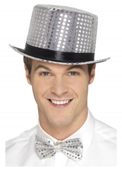 Silver Sequin Top Hat for Adult Silver Sequin Top Hat for Adult