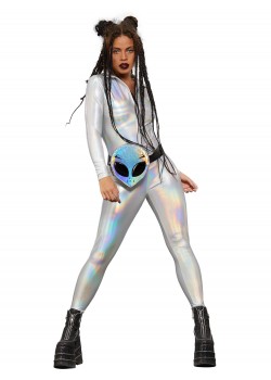 Fever Miss Whiplash Mirror Holographic Costume Fever Miss Whiplash Mirror Holographic Costume