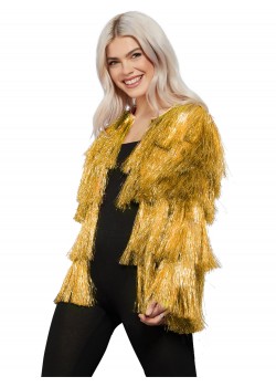 Fever Gold Tinsel Festival Jacket for Adult