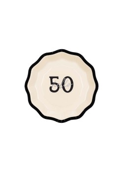 50th Birthday Elegant Milestone Beverage Plates 17cm 6 pk 50th Birthday Elegant Milestone Beverage Plates 17cm 6 pk