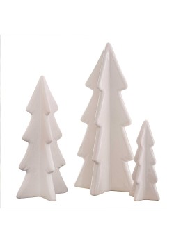 Christmas Tree White Christmas Ceramic Hanging Decorations 3 pk