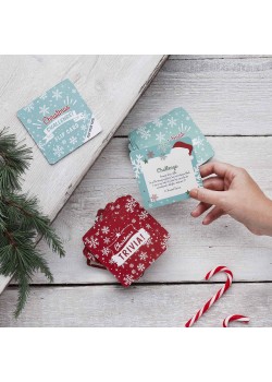 Christmas Festive Fun Flip your Fate Trivia or Challenge Party Game