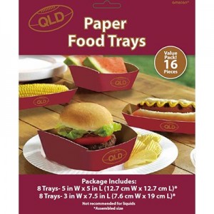 State of Origin QLD Hot Dogs & Pie Holder Trays 16 pk