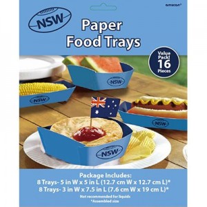 State of Origin NSW Hot Dogs & Pie Holder Trays 16 pk