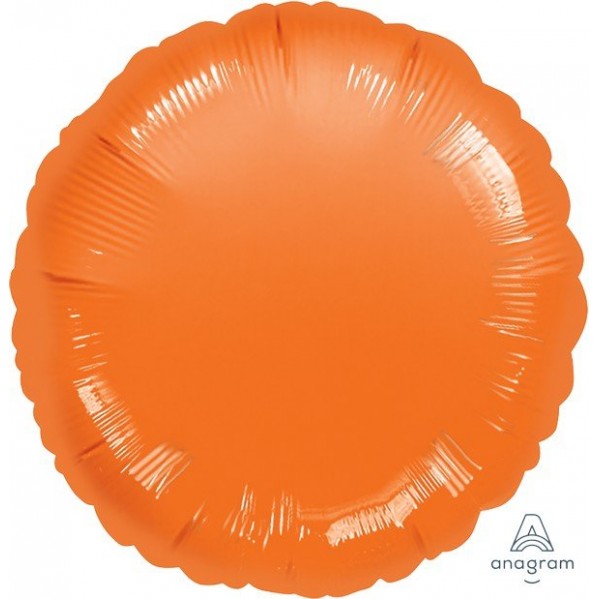 Metallic Orange Round Foil Balloon 45cm