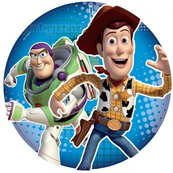 Round Toy Story 3 Buzz LightYear & Woody Lunch Plates 23cm Pack of 8