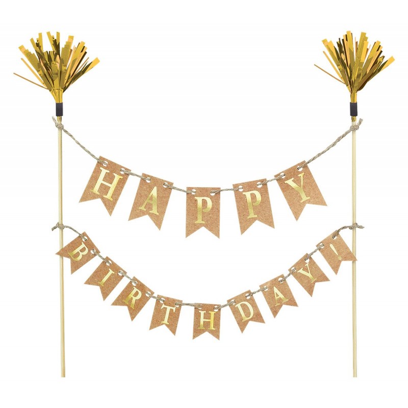 Happy Birthday to You! Gold Cake Topper 21.5cm x 25.4cm