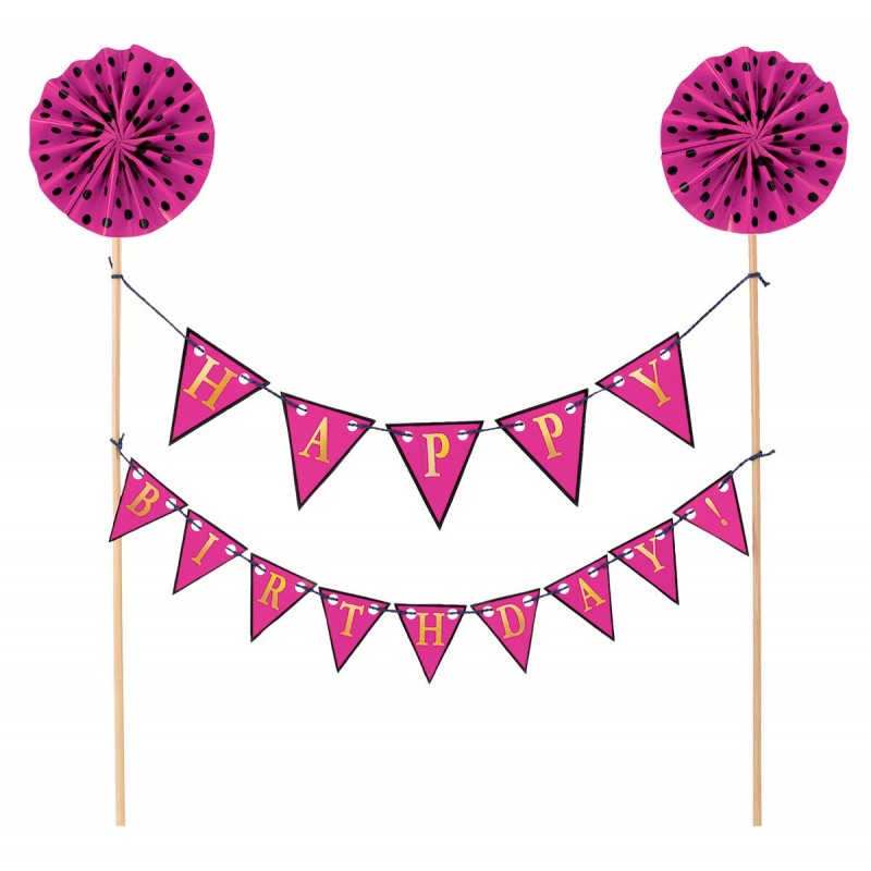 Happy Birthday to You! Pink Cake Topper 23.4cm x 27.3cm