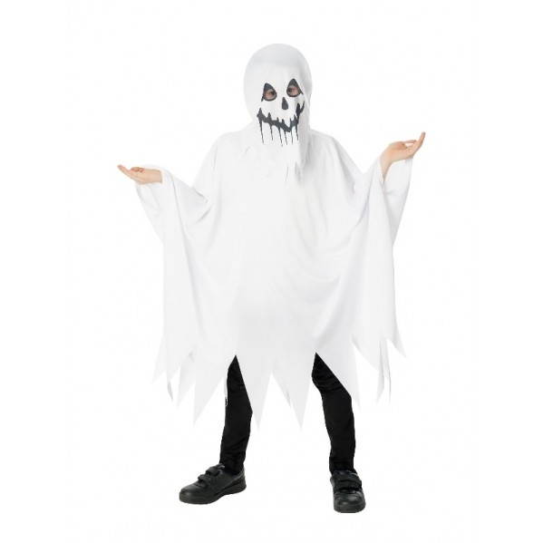 Ghost Child Poncho With Hood