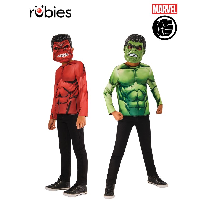 Red Hulk/Green Hulk Reversible Costume Top & 1/2 Child Mask