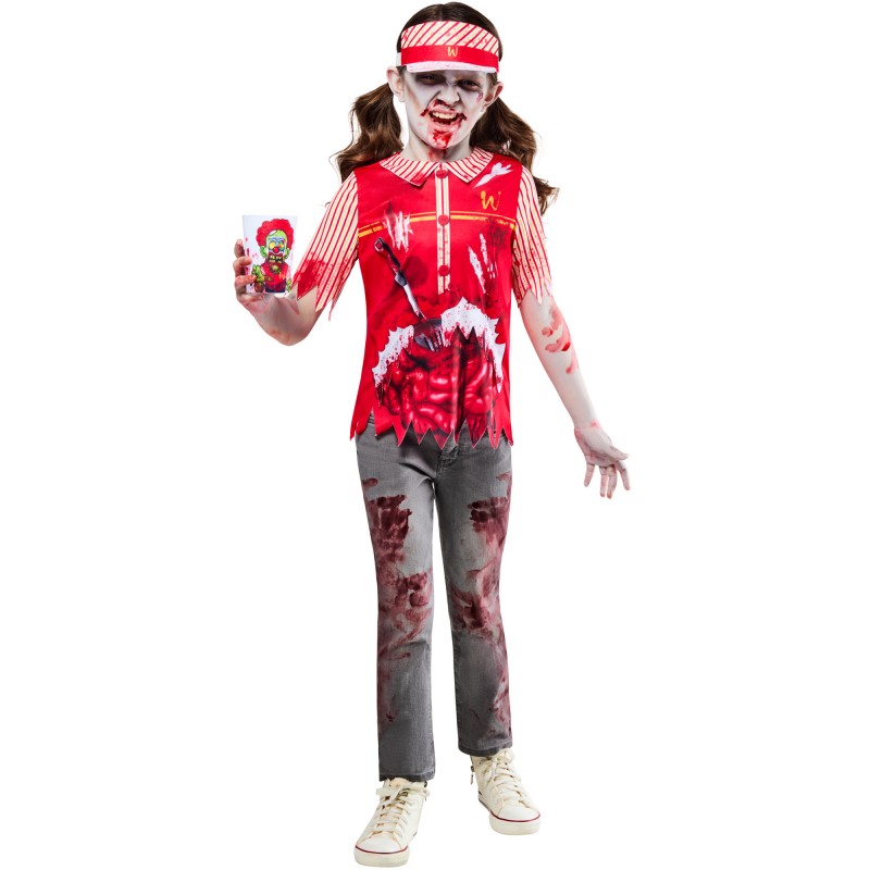 Zombie Burger Worker Child Costume