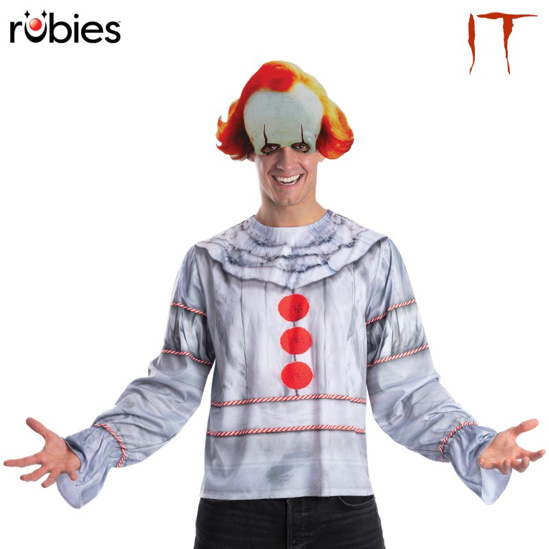 Pennywise 'IT' Costume Top & Mask for Adult