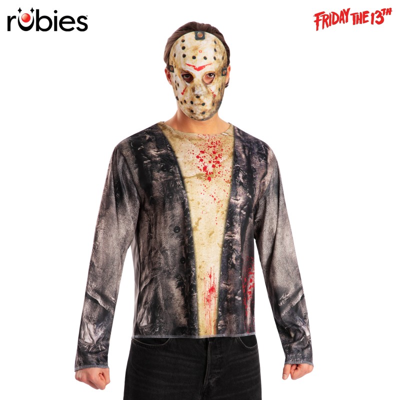 Jason Friday The 13th Costume Top & Mask for Adult