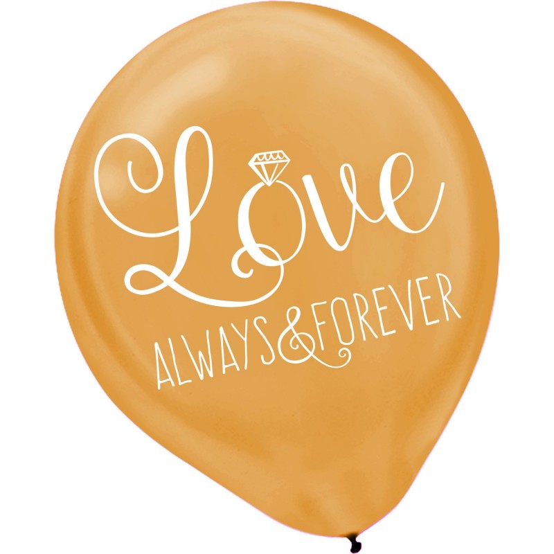Teardrop Assorted Colours Wedding Love Always & Forever Latex Balloons 30cm Pack of 6