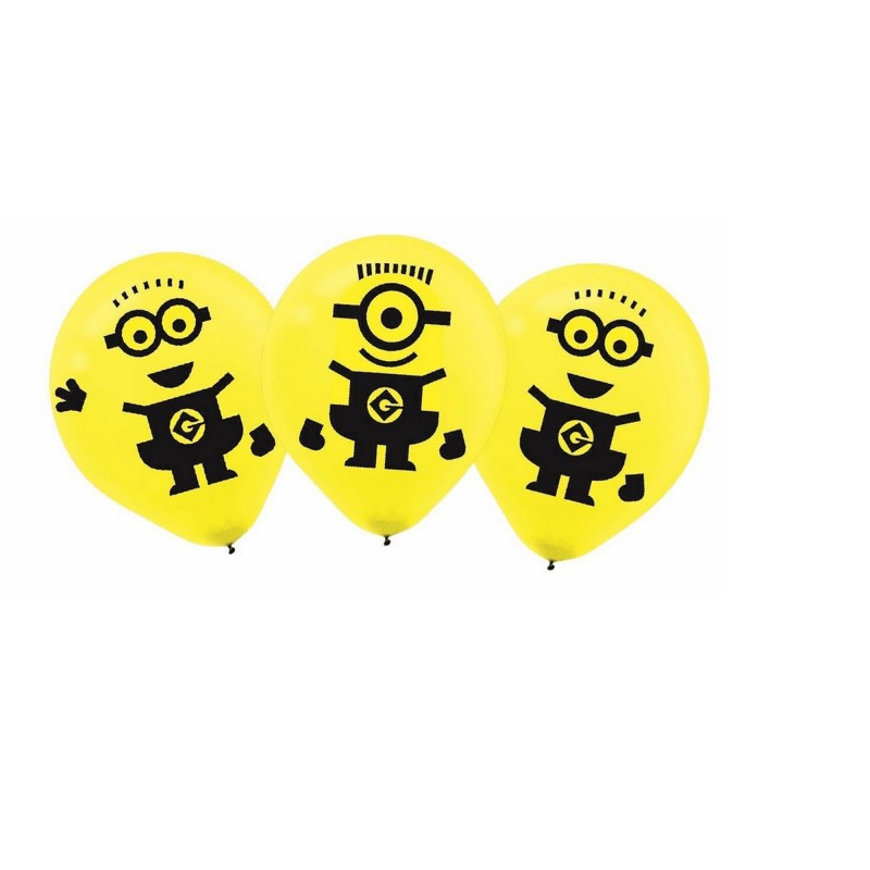 Minions Despicable Me Teardrop Latex Balloons 30cm 6 pk