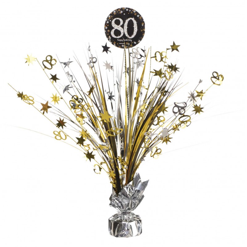 80th Birthday Sparkling Celebration Spray Centrepiece 45cm