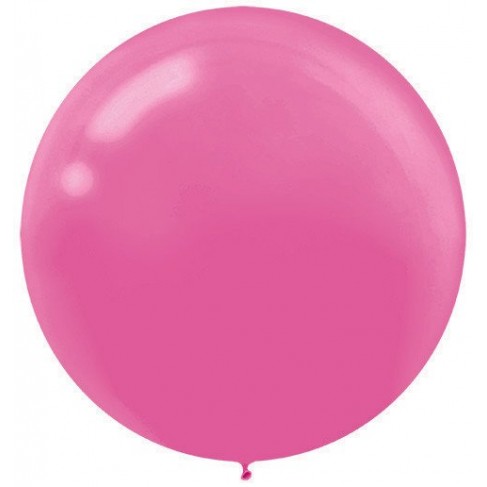 Bright Pink Round Latex Balloons 60cm 4 pk