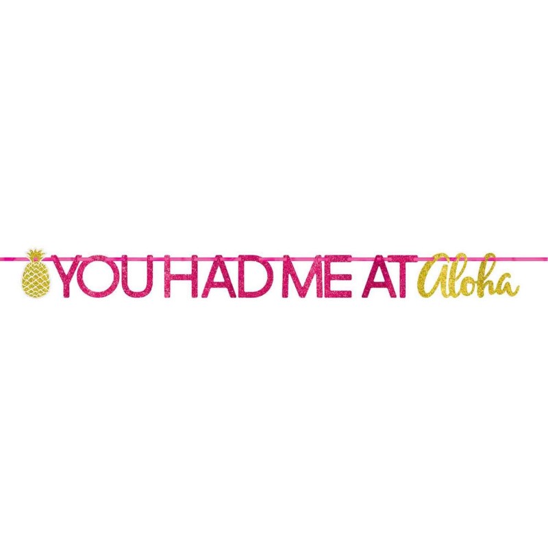 Hawaiian Luau You Had Me At Aloha Letter Banner 16cm x 3.65m Hawaiian Luau You Had Me At Aloha Letter Banner 16cm x 3.65m
