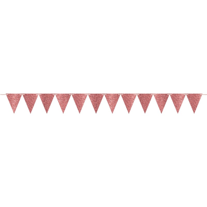 Glittered Rose Gold Sparkle Pennant Banner | Express Party Supplies