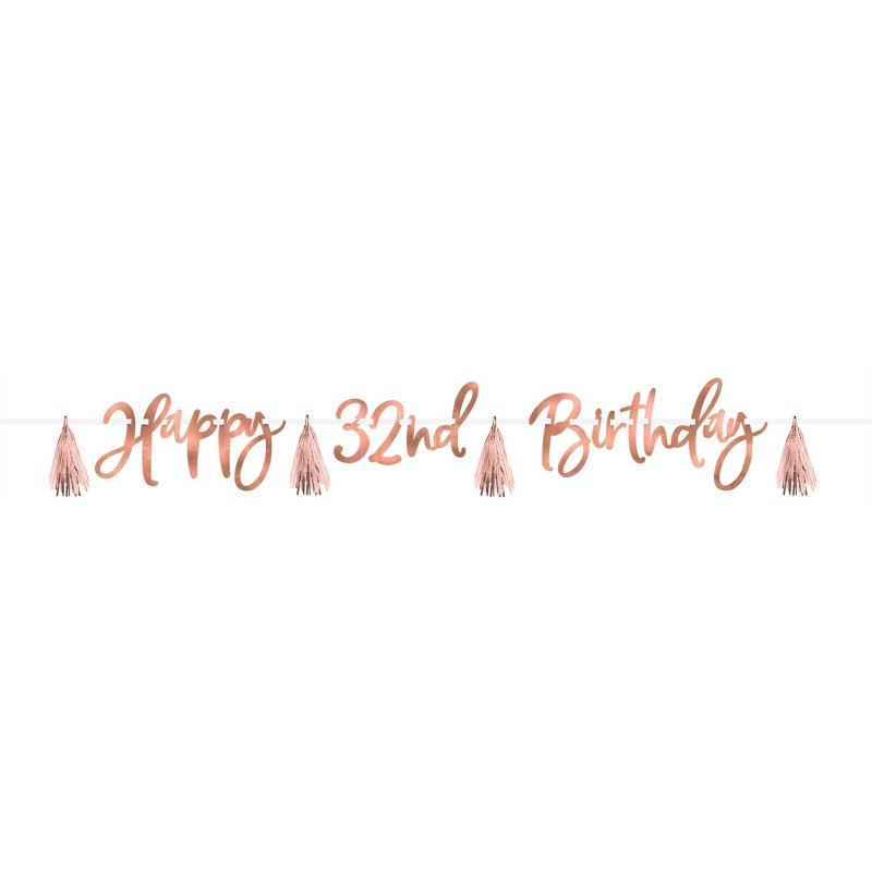Blush Birthday Party Decorations - Banner Customize It - NFS Party