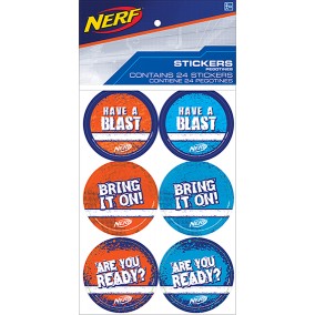 Nerf Sticker Favours 25cm x 20cm Pack of 24
