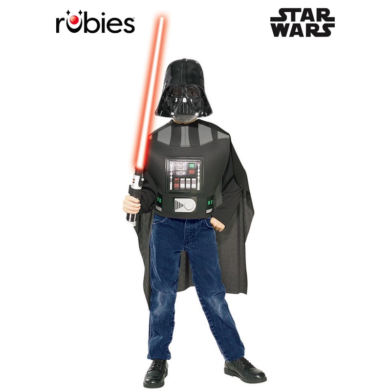 Darth Vader Costume Top Mask & Lightsaber Child Set Star Wars