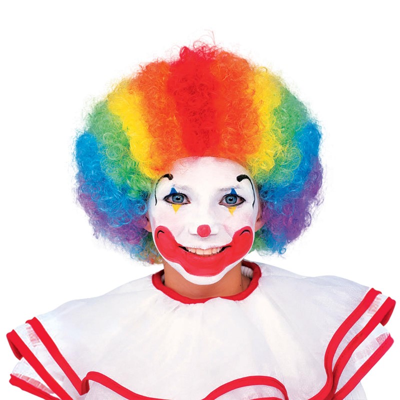 Clown Circus Multi Colour Adult Wig - Accessory