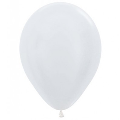Satin White Teardrop Latex Balloons 12cm 50 pk - NFS Party