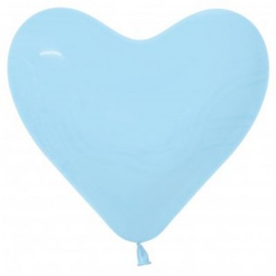 Fashion Light Blue Heart Latex Balloons 15cm 50 pk
