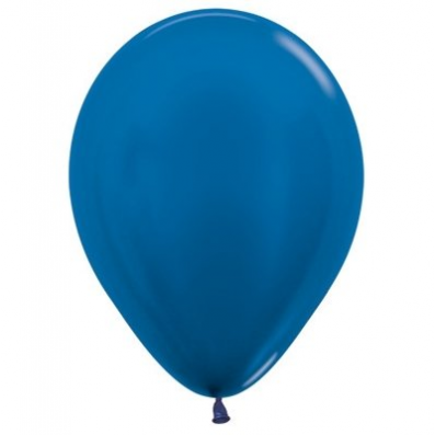 Metallic Blue Teardrop Latex Balloons 30cm 100 pk - NFS Party