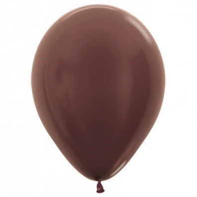 Brown Latex Balloons 30cm Metallic Pearl Chocolate Brown Pack of 100