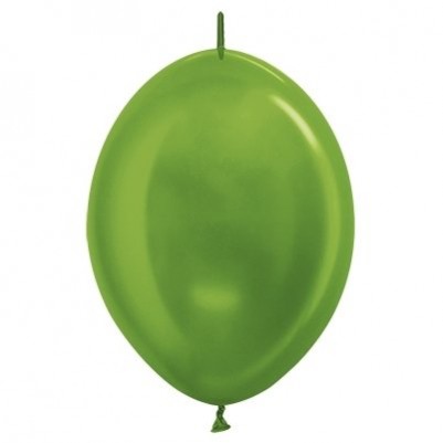 Metallic Lime Green Link O Loon Latex Balloons 28cm Pack of 25