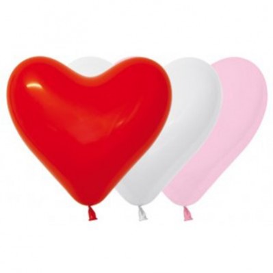 Fashion White, Pink & Red Sweetheart Latex Balloons 15cm 50 pk