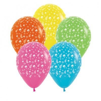 Hawaiian Luau Fashion Assorted Colours Tropical Latex Balloons 30cm 12 pk Hawaiian Luau Fashion Assorted Colours Tropical Latex Balloons 30cm 12 pk