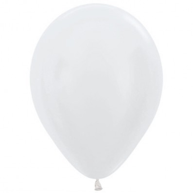 Satin Pearl White Teardrop Latex Balloons 30cm 25 pk - NFS Party