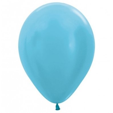 Satin Pearl Caribbean Blue Teardrop Latex Balloons 30cm 25 pk