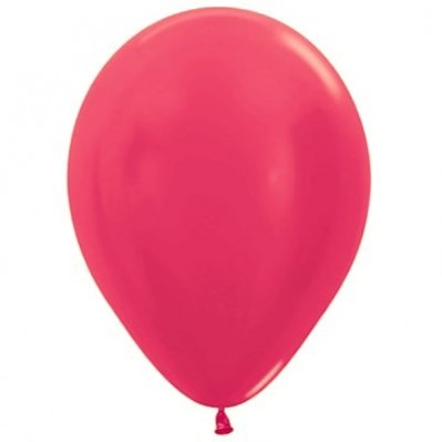 Metallic Fuchsia Teardrop Latex Balloons 30cm 25 pk