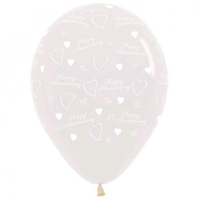 Anniversary Party Decorations - Latex Balloons Crystal Clear 30cm 25pk