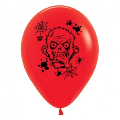 Halloween Fashion Red Zombie Horror Latex Balloons 30cm 6 pk